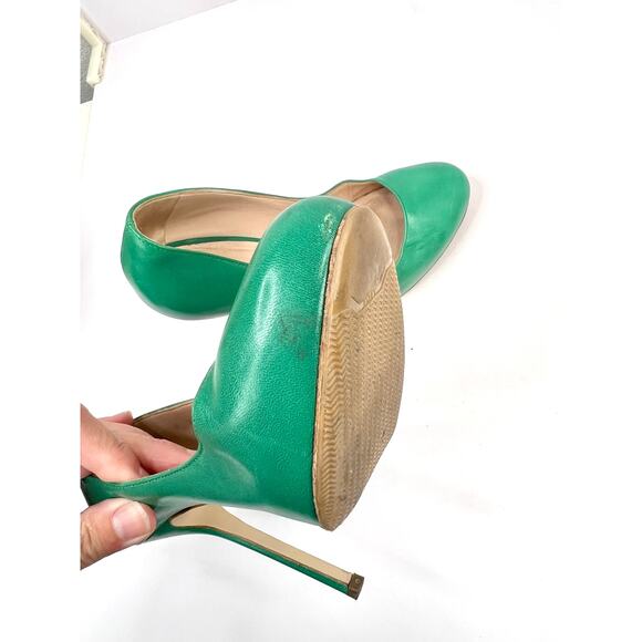 SERGIO ROSSI Green Leather 4 Inch Heel Shoes Size 5.5 (EU 36) - Picture 11 of 14
